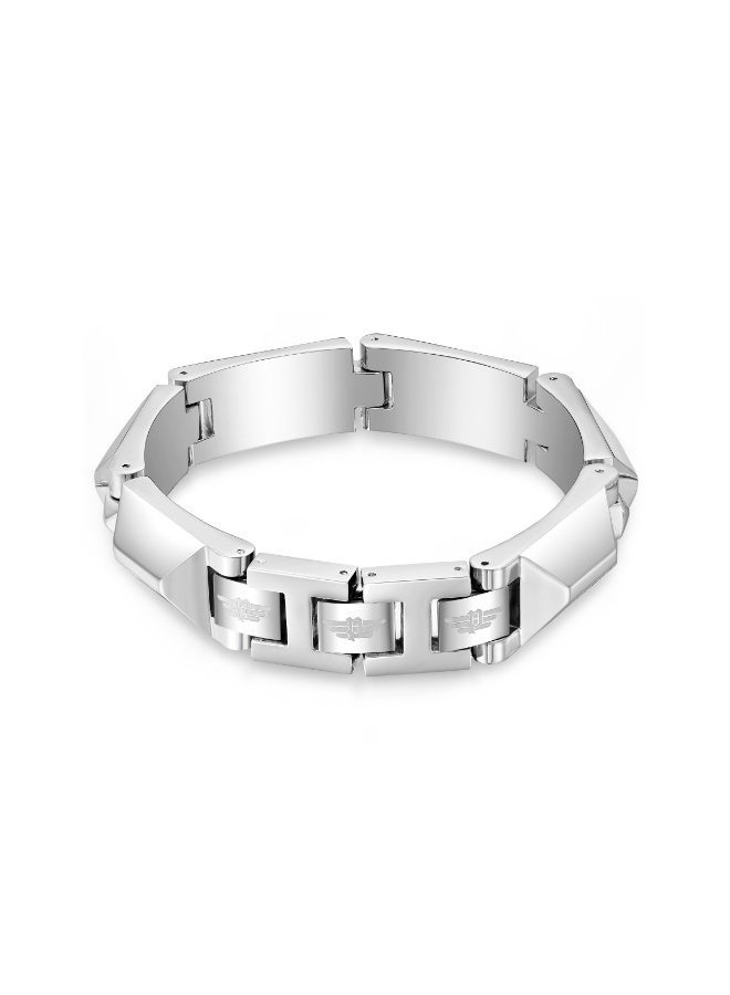 بوليس سوار فضي هندسي بقطع متعددة للرجال - Image 1