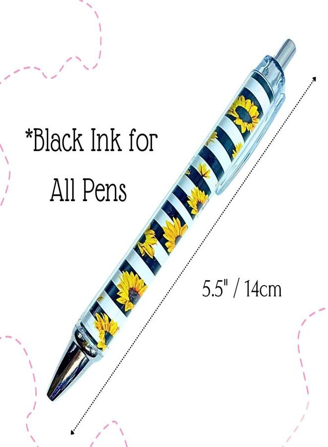 YJ PREMIUMS 10PC Sunflower Pens Sunflowers Pen for Women Teacher Appreciation Gifts Work Office Desk Classroom Decor Supplies Stationary Set Accessories Party Favors Theme for Writing Journal Planning Notepad - Image 2