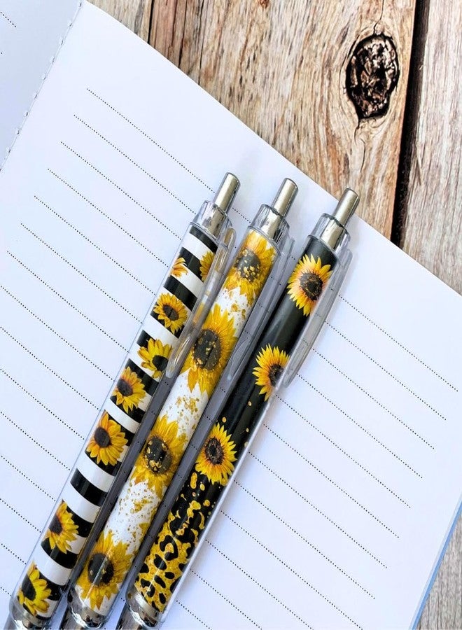 YJ PREMIUMS 10PC Sunflower Pens Sunflowers Pen for Women Teacher Appreciation Gifts Work Office Desk Classroom Decor Supplies Stationary Set Accessories Party Favors Theme for Writing Journal Planning Notepad - Image 4