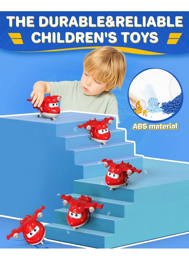 SUPER WINGS - ألعاب طائرة جيت المتحولة مقاس 5 بوصات، طائرة إلى روبوت، الموسم الرابع، ألعاب المتحولون، هدايا للأطفال بعمر 3 سنوات فما فوق، ألعاب طائرة مركبة للأطفال في سن ما قبل المدرسة - Image 1