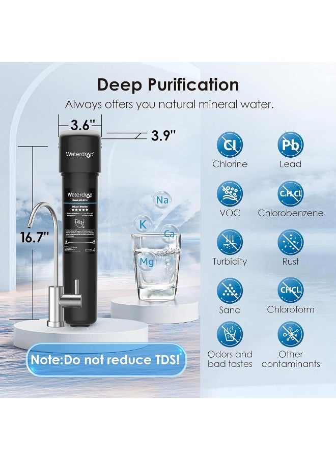 Waterdrop Waterdrop 15UB&15UB-UF Under Sink Water Filter System Black  - Image 2