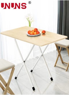 UNUNS Folding Table,Folding TV Table,TV Tray,Dinner Tray,Dinner Folding Table for Small Space Eating,Dinner Foldable Side Desk with Wooden Top and Metal Frame  - Image 4