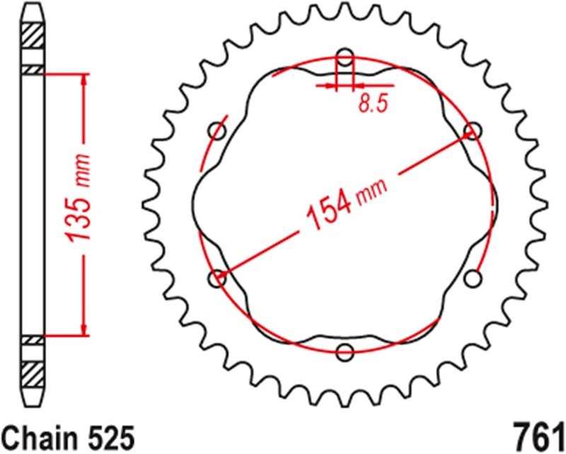QASULER 525 Motorcycle Rear Sprocket for Ducati - Image 2