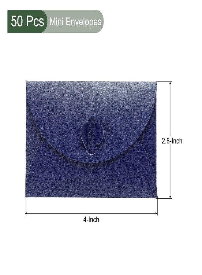YOKIVE 50 Pack Mini Envelopes, Heart Shaped Clasp | Small Gift Card Holder, Great for Weddings Parties Boutiques(Dark Blue) - Image 2