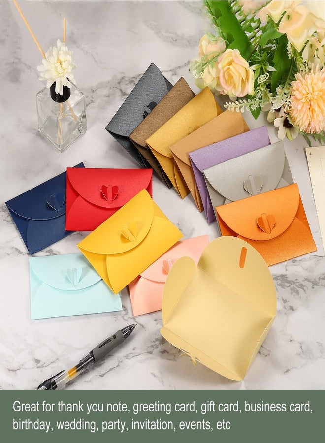 YOKIVE 50 Pack Mini Envelopes, Heart Shaped Clasp | Small Gift Card Holder, Great for Weddings Parties Boutiques(Dark Blue) - Image 3