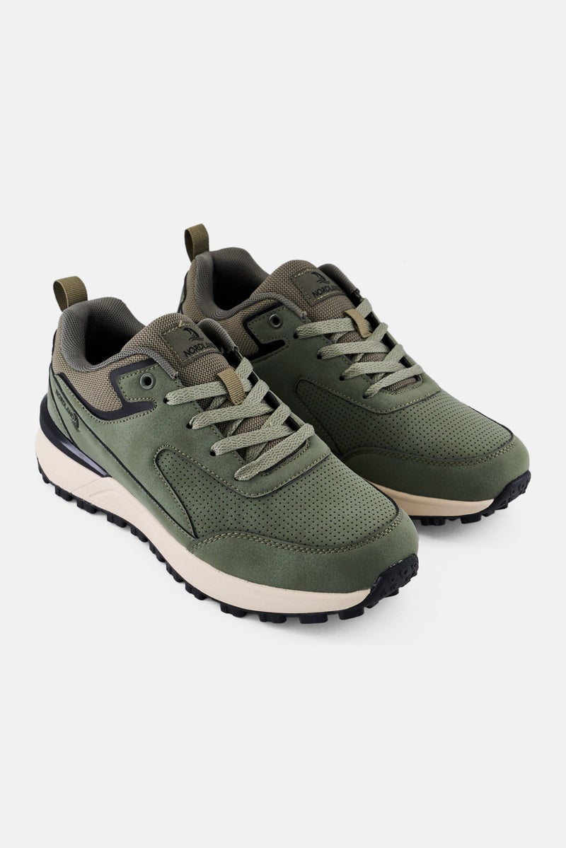 Nordland أحذية كاجوال للرجال برباط، زيتوني - Image 1