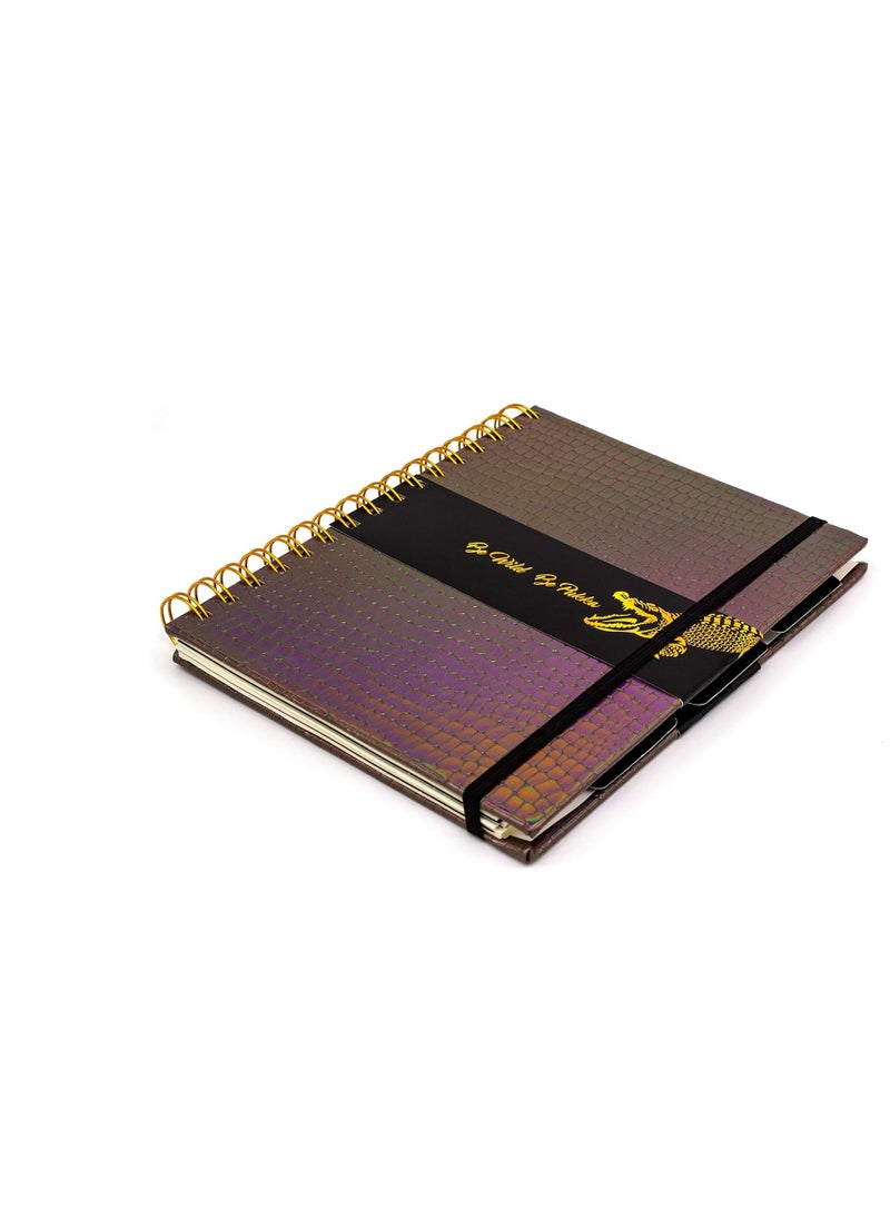 Pukka Pad - Pukka Pad, Wild A5 Project Book - 21 x 14.8cm Notebook with Dividers and Elastic Band Closure - Crocodile - Image 1