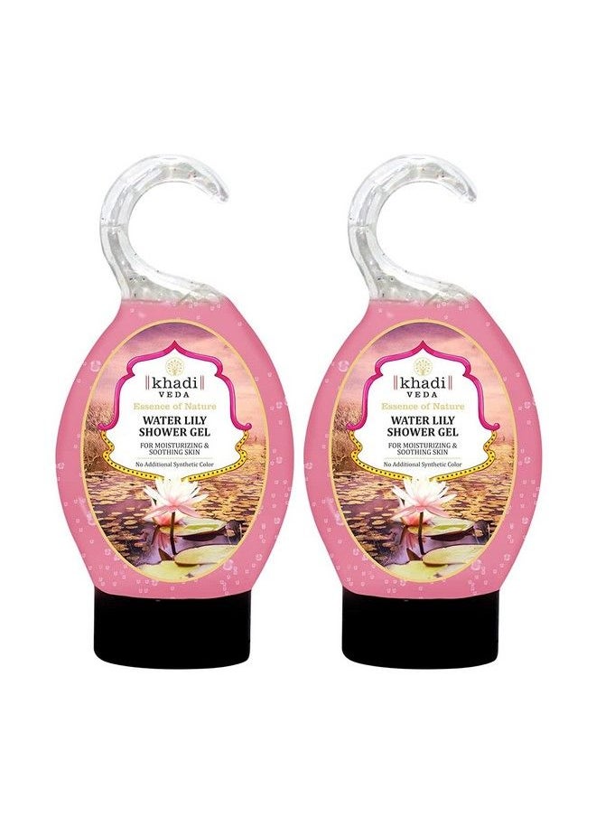 khadi veda - Water Lily Shower Gel For Moisturizing & Soothing Skin 175 Ml.Each (Pack Of 2) - Image 1