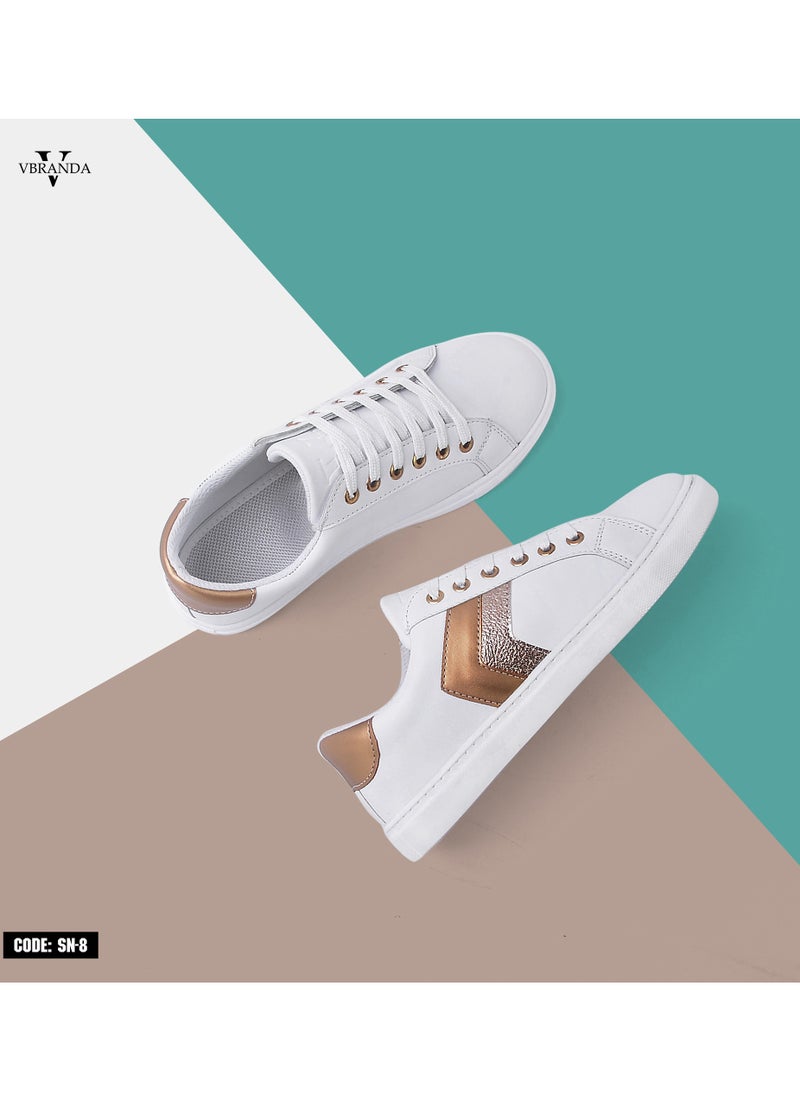 Vbranda - Sneakers Flat-Side Arrows-SN-8-white GOLD - Image 1