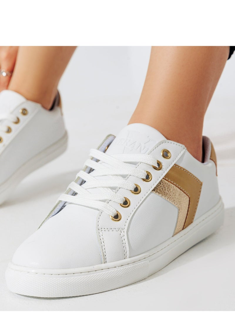 Vbranda - Sneakers Flat-Side Arrows-SN-8-white GOLD - Image 1