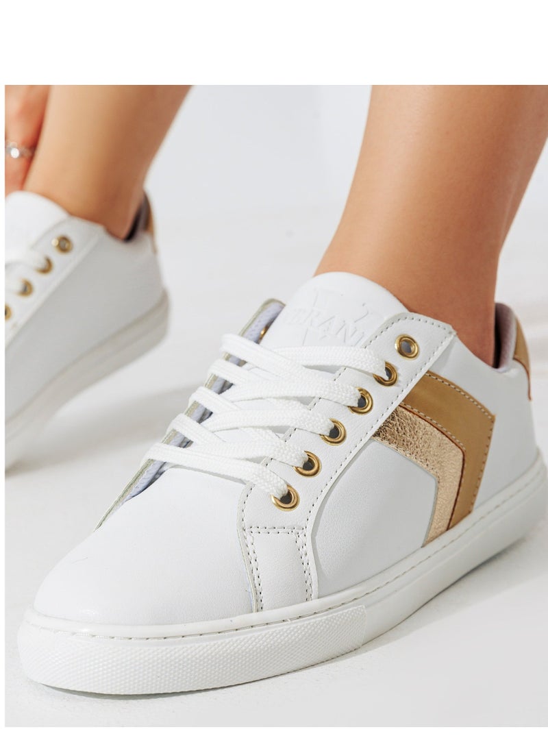 Vbranda - Sneakers Flat-Side Arrows-SN-8-white GOLD - Image 1