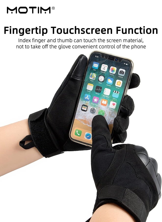 موتيم قفازات دراجات نارية كاملة الأصابع، قفازات سباق غير قابلة للانزلاق تعمل باللمس قفازات مقاومة للاهتراء وحماية مفاصل الدراجات النارية - Image 2