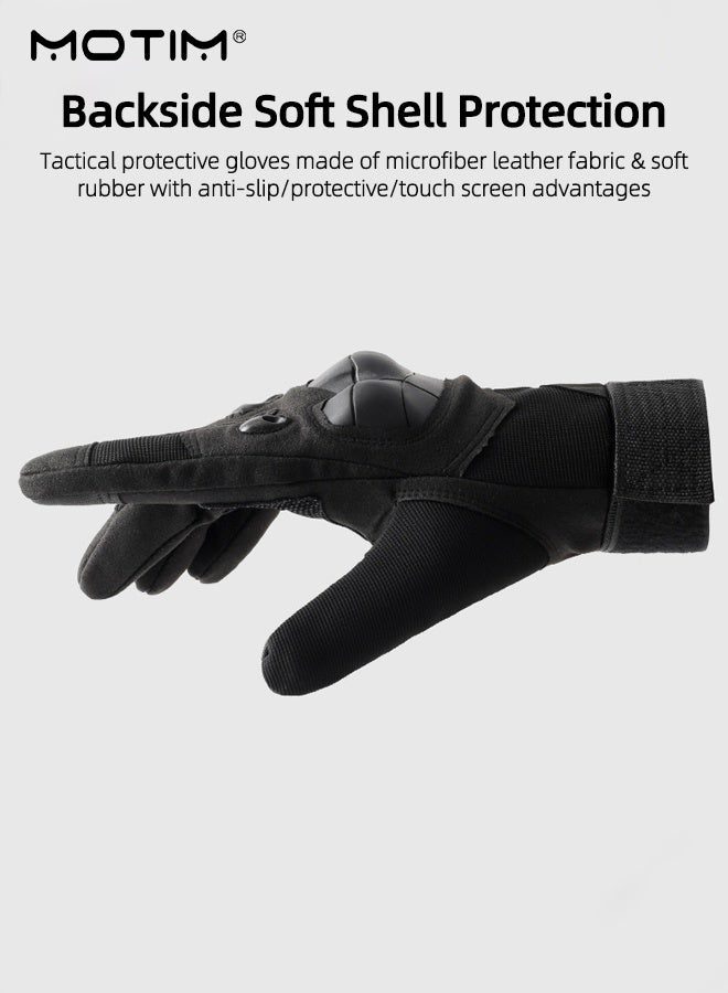 موتيم قفازات دراجات نارية كاملة الأصابع، قفازات سباق غير قابلة للانزلاق تعمل باللمس قفازات مقاومة للاهتراء وحماية مفاصل الدراجات النارية - Image 4
