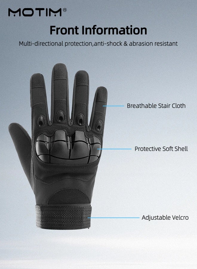 موتيم قفازات دراجات نارية كاملة الأصابع، قفازات سباق غير قابلة للانزلاق تعمل باللمس قفازات مقاومة للاهتراء وحماية مفاصل الدراجات النارية - Image 3