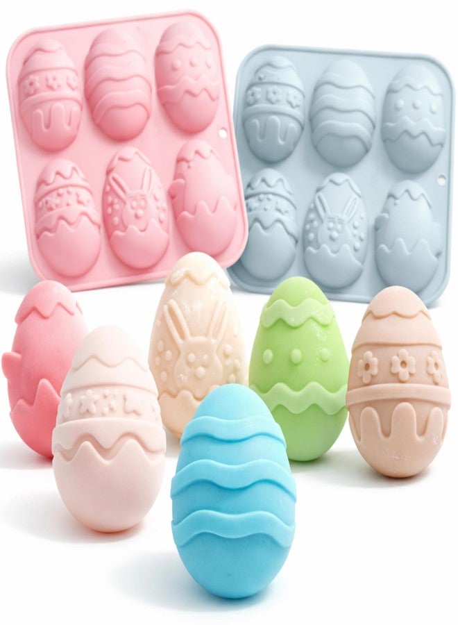 LLPMutu 2PCS Easter Eggs Silicone Mold Half Egg Mold 3D Easter Egg Molds Chocolate Mold Easter chocolate egg mold Breakable easter egg moldEaster Egg Candy Silicone Mold for Cake Chocolate Jelly Soap Wax - Image 1