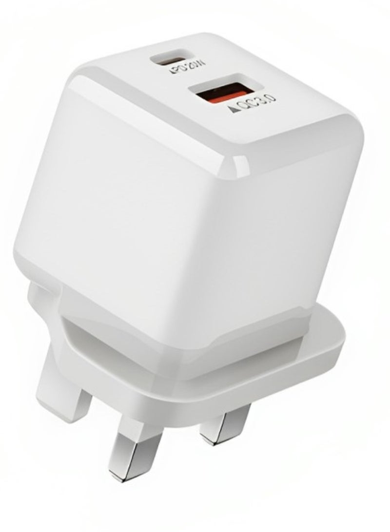 Bastec Dual USB-C Wall Charger, 20W, Model BC219, BASTEC - Image 1