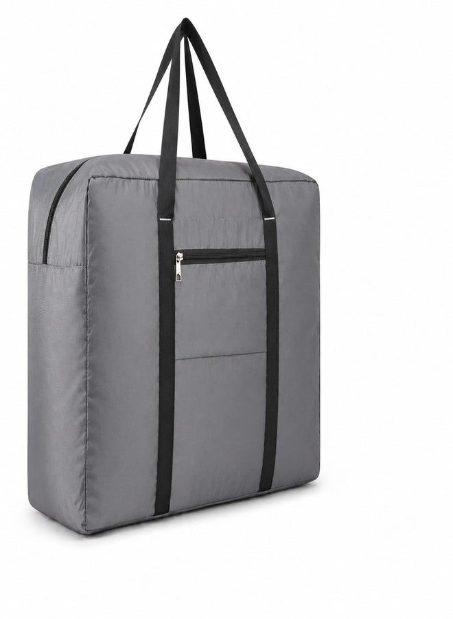 OSSUM Foldable Large Storage Duffle Bag | Heavy Duty Clothes Organizer Bag with Zipper & Handles | Space Saving Travel & Moving Bag | Waterproof, Lightweight, (Grey) (Capacity-25kg) - Image 4