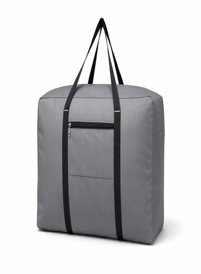 OSSUM Foldable Large Storage Duffle Bag | Heavy Duty Clothes Organizer Bag with Zipper & Handles | Space Saving Travel & Moving Bag | Waterproof, Lightweight, (Grey) (Capacity-25kg) - Image 1