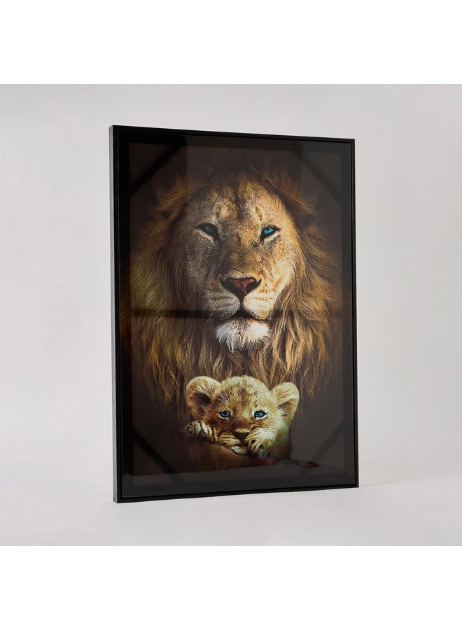 Home Box Ersel Lion and Cub Framed Picture 50 x 70 x 2.5 cm  - Image 1