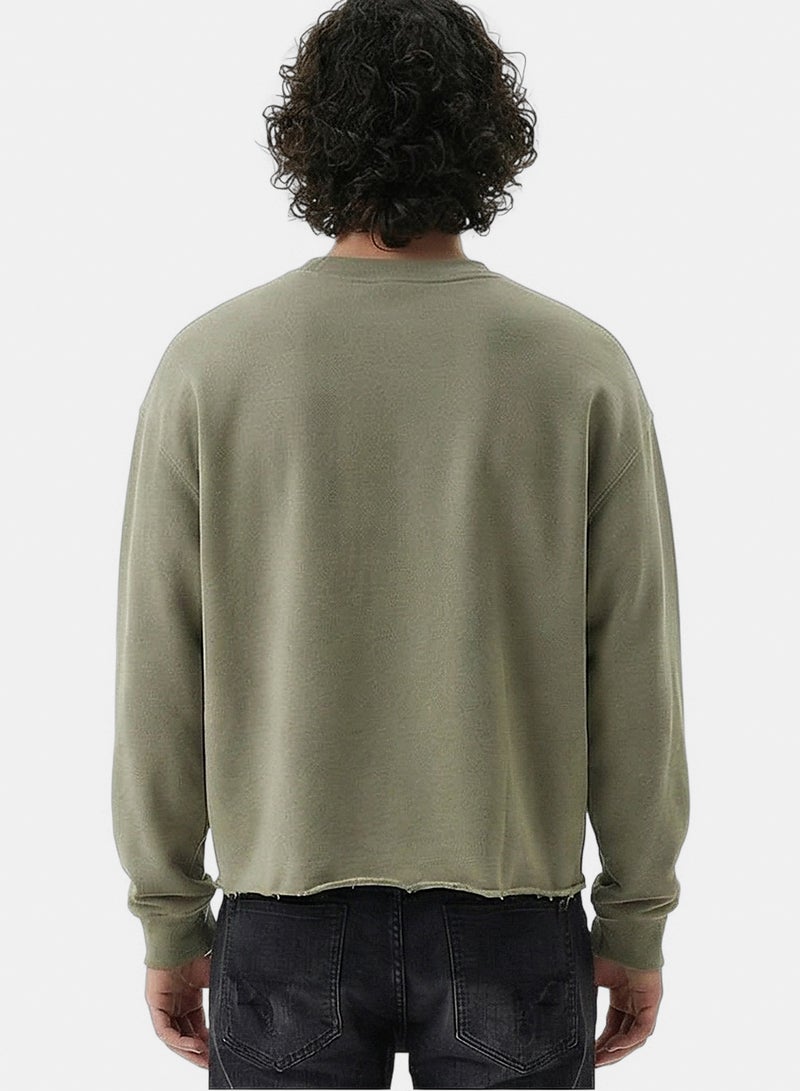 RAVIN Men Fun Dude Graphic Raw Hem Sweatshirt - Image 2