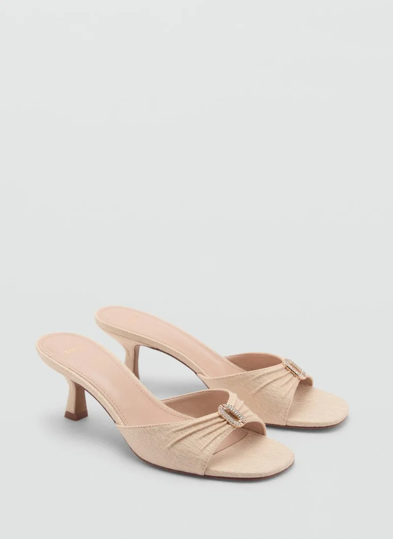 MANGO Shiny Detail Slingback Heeled Sandals