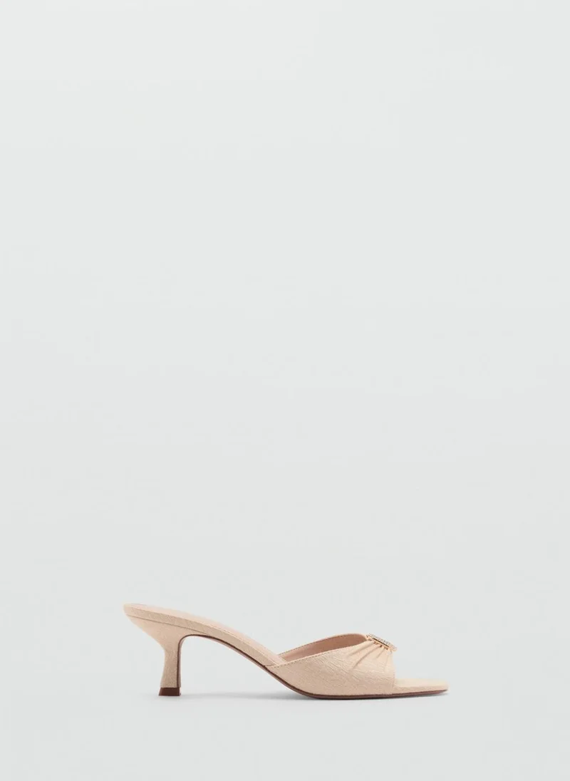 MANGO Shiny Detail Slingback Heeled Sandals