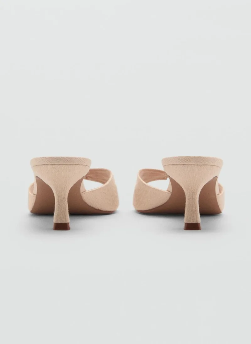 MANGO Shiny Detail Slingback Heeled Sandals