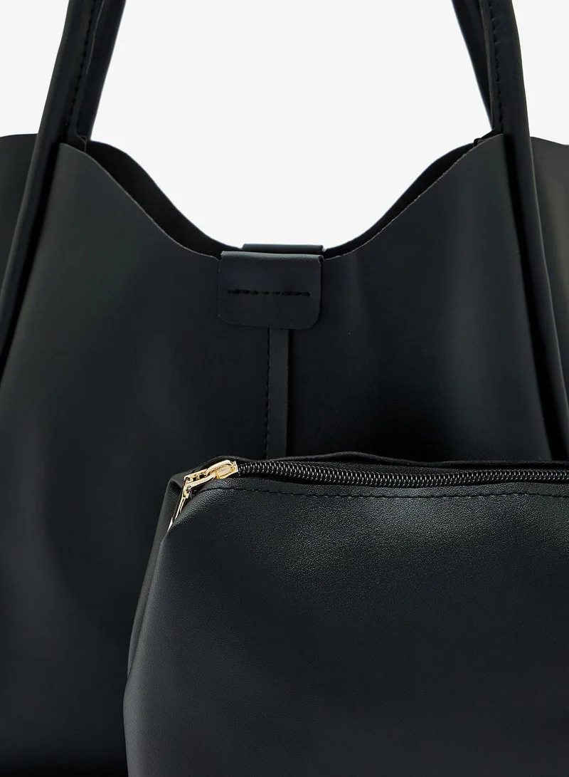 Ella Black Minimalist Shoulder Tote Bag for Women | Best Price UAE
