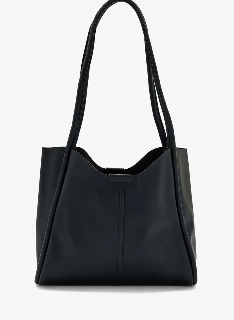 Ella Black Minimalist Shoulder Tote Bag for Women | Best Price UAE