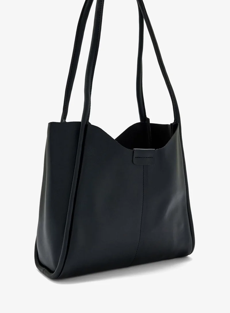 Ella Black Minimalist Shoulder Tote Bag for Women | Best Price UAE