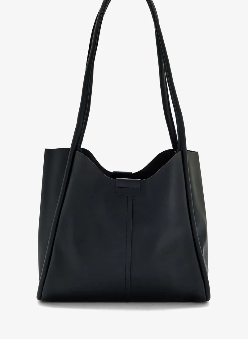 Ella Black Minimalist Shoulder Tote Bag for Women | Best Price UAE