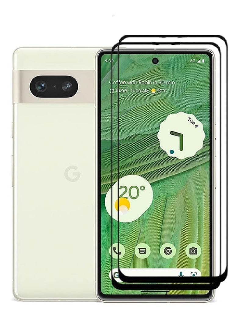 AINA 2 Pieces Tempered Glass Screen Protector 5D Designed For Google Pixel 7 Full Glue Edge to Edge Full Screen Coverage And Bubble Free - Image 1