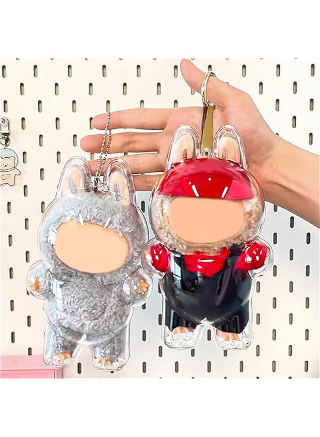 Arabest Protective Case for LABUBU, High Clear Case Cover for Labubu Doll, Acrylic Display Box with Keychains (Doll Not Include)  - Image 3