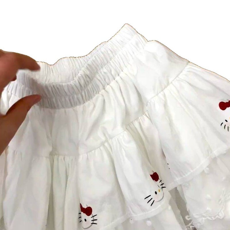 KtY Cat Ballet Sweet Girl Tulle Skirt with Cake Lace Summer - Image 5