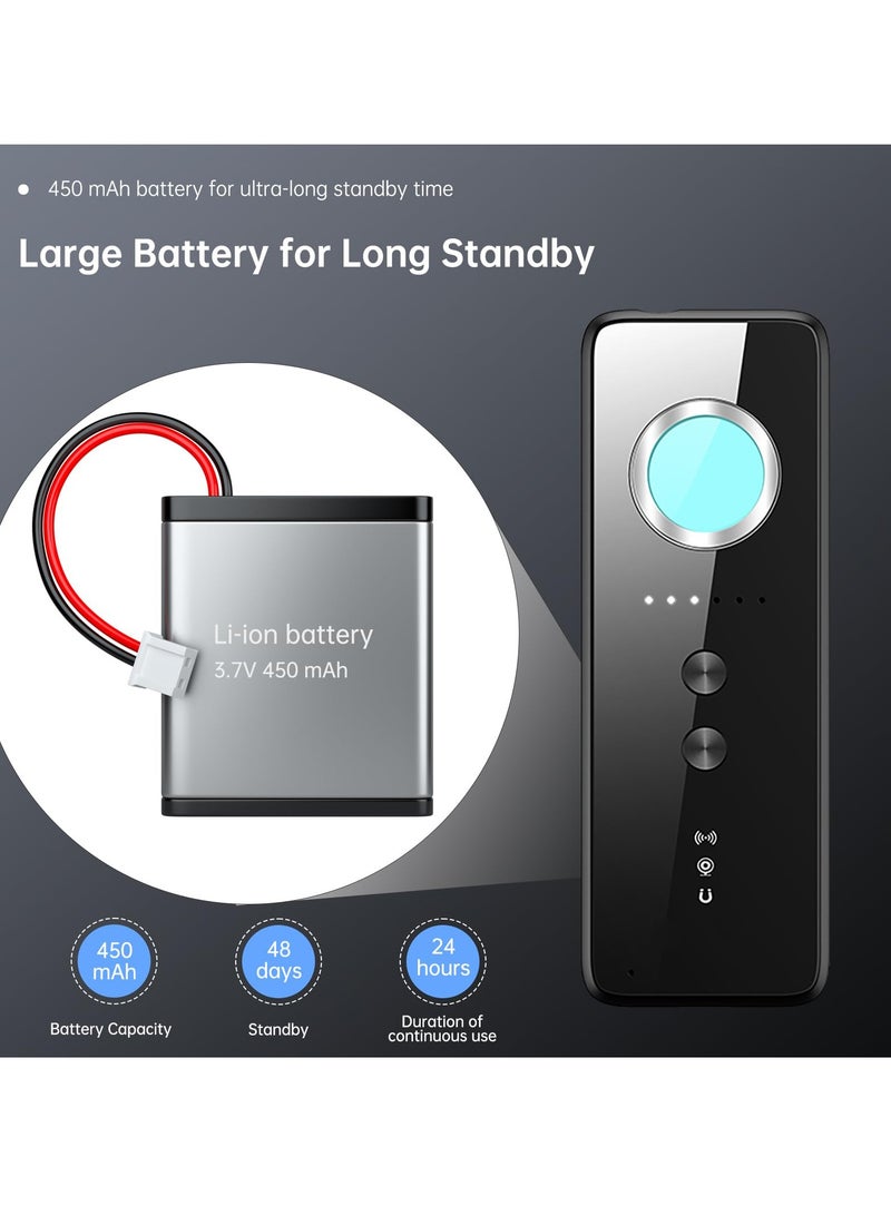 كاشف كاميرا خفية متقدم وجهاز فحص ترددات الراديو، 6 مستويات حساسية، 4 أوضاع احترافية للأمان في المنزل، الفندق، السيارة، المكتب والاجتماعات - Image 2