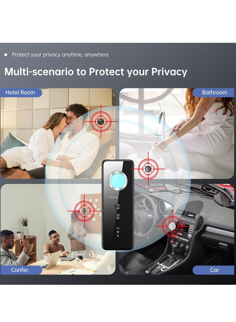 كاشف كاميرا خفية متقدم وجهاز فحص ترددات الراديو، 6 مستويات حساسية، 4 أوضاع احترافية للأمان في المنزل، الفندق، السيارة، المكتب والاجتماعات - Image 5