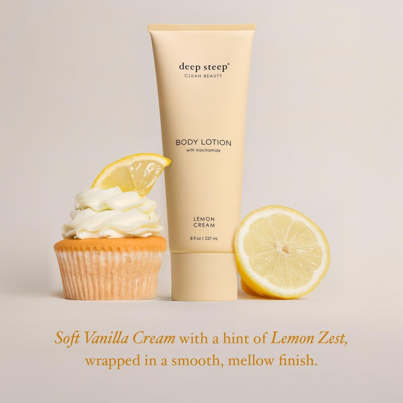 Deep Steep Body Lotion, Lemon Cream, 8 oz â€“ Moisturizer with Coconut Oil, Shea Butter, Argan Oil, Aloe Vera & Niacinamide â€“ Vegan, Clean Beauty, Daily Skin Hydration - Image 4