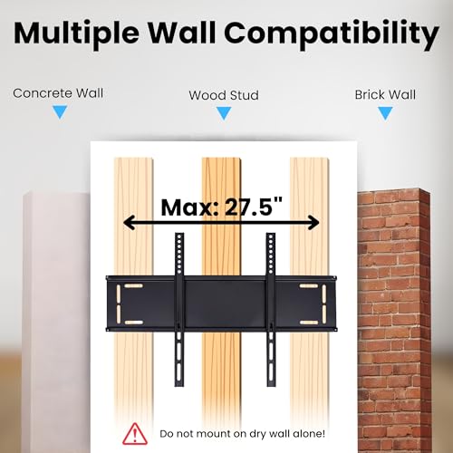 RISSACHI® Wall Mount TV Stand for 32-65 Inch TV, Monitor | Universal Fixed Heavy Duty Stand for Flat Panel TV | Space-Saving & Adjustable Wall Bracket (50 Kg Weight Capacity) - Image 4