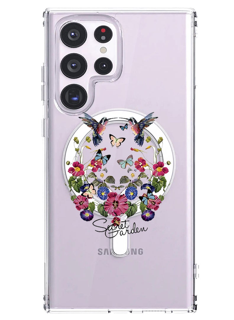 Theodor Magnetic Case for Samsung Galaxy S23 Ultra 6.8-inch Compatible with MagSafe Wireless Charging, Shockproof Phone Bumper Cover Secret Garden copy - Image 1