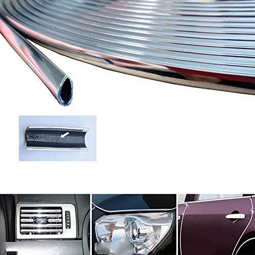 PRIKNIK Car and Bike Edge Guard Protector Door and Edges (10 Meter) (Colour-Chrome Silver)-Compatible with Hero Achiever Alloy - Image 2