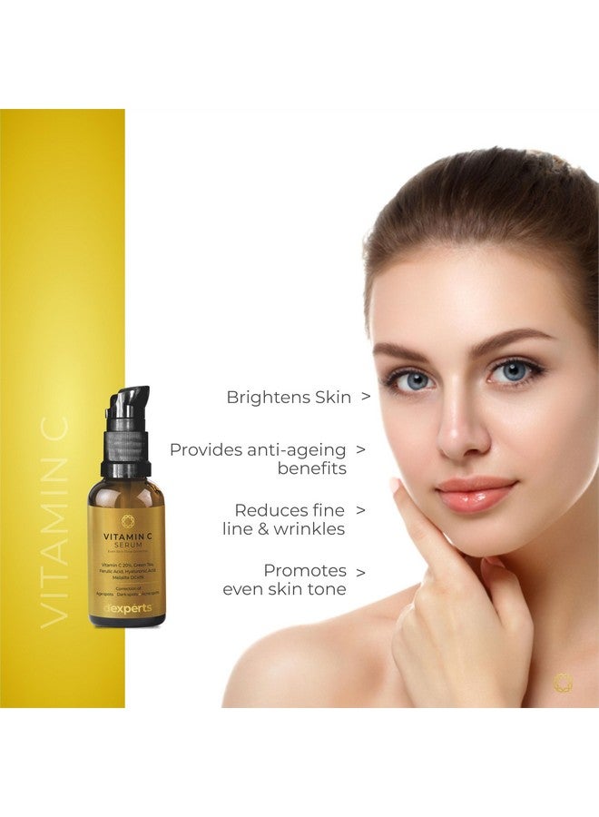 بريتون سيروم فيتامين سي من دي إكسبيرتس بالشاي الأخضر وحمض الفيروليك وحمض الهيالورونيك | تصحيح البقع العمرية والبقع الداكنة وبقع حب الشباب | يقلل من الخطوط الدقيقة والتجاعيد | لجميع أنواع البشرة 30 مل - Image 2