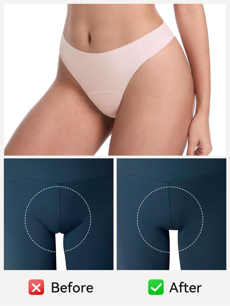 LUCKMEEY Cotton Thongs for Women Seamless Thongs for Women No Show Thong Panty Liners Workout G-String Thongs Underwear Ice Cream Medium - Image 3