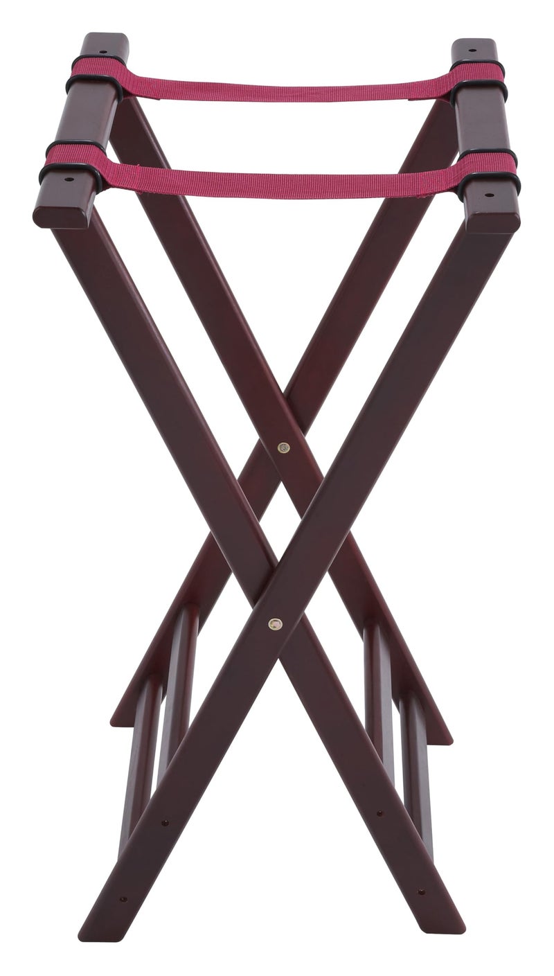 Winco TR-34W Folding Tray Stand, 34-Inch, Mahogany,Medium