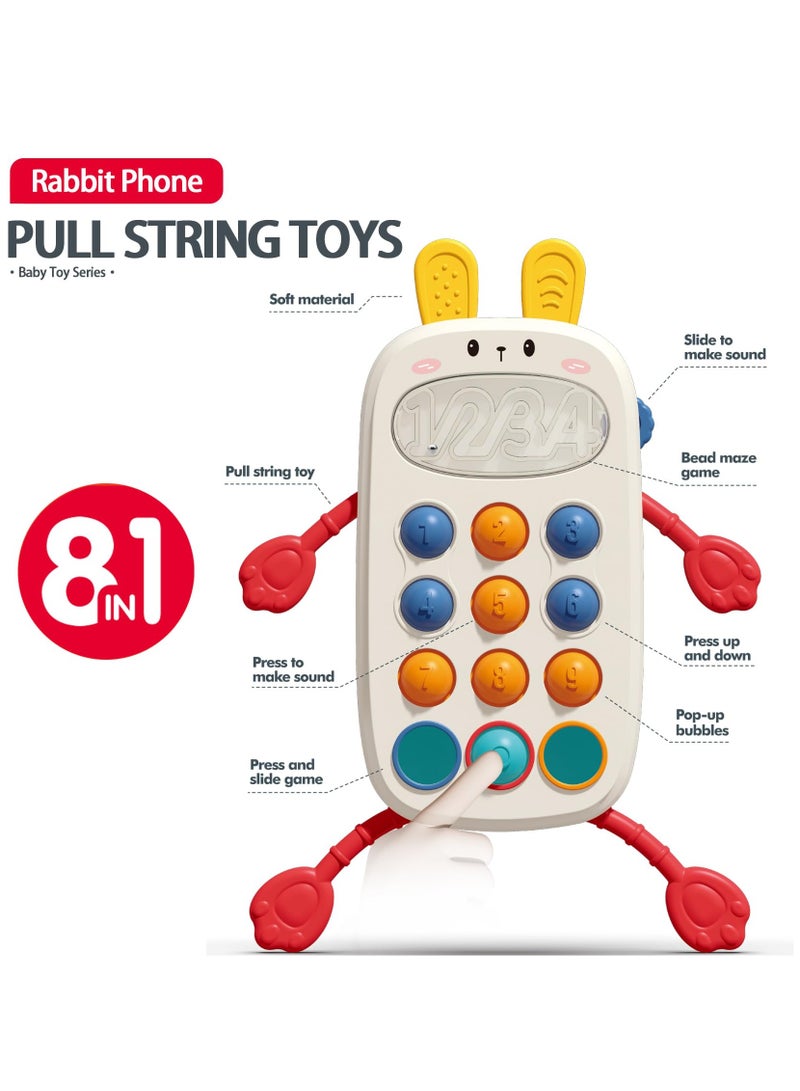 Montessori Pull String Toys for 18M+, Sensory Toys for Babies, Food Grade Silicone Pull String Activity Toy, Fine Motor Toys, Travel Toys, for Babies 6-12 Months - Image 4