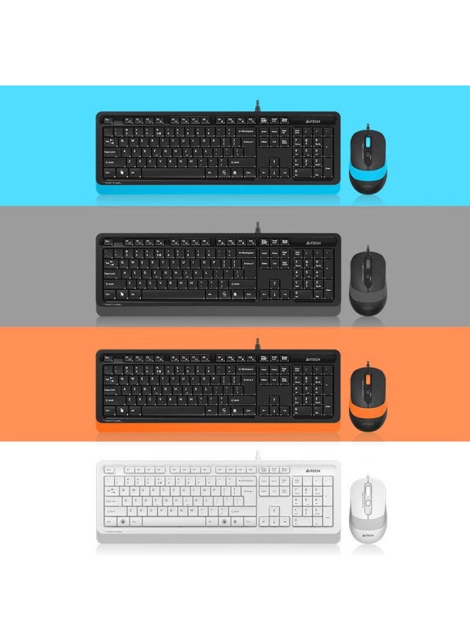 A4tech F1010 Fei Shidai Keyboard And Mouse Combo, Wired Keyboard And Mouse Set, Laptop Office External Membrane Keyboard And Mouse Combo, Su Kong Gray - Image 4