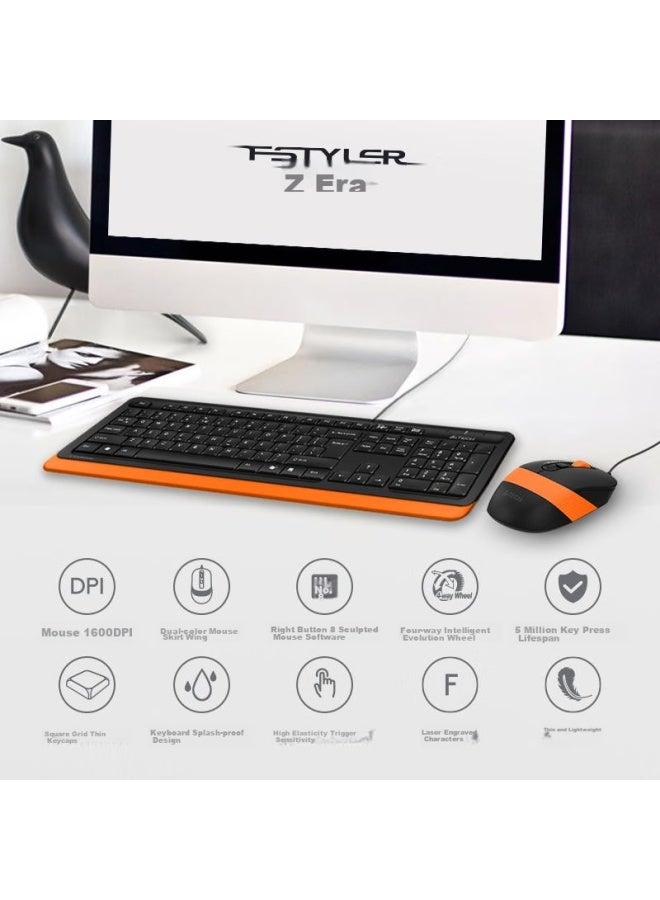 A4tech F1010 Fei Shidai Keyboard And Mouse Combo, Wired Keyboard And Mouse Set, Laptop Office External Membrane Keyboard And Mouse Combo, Su Kong Gray - Image 3