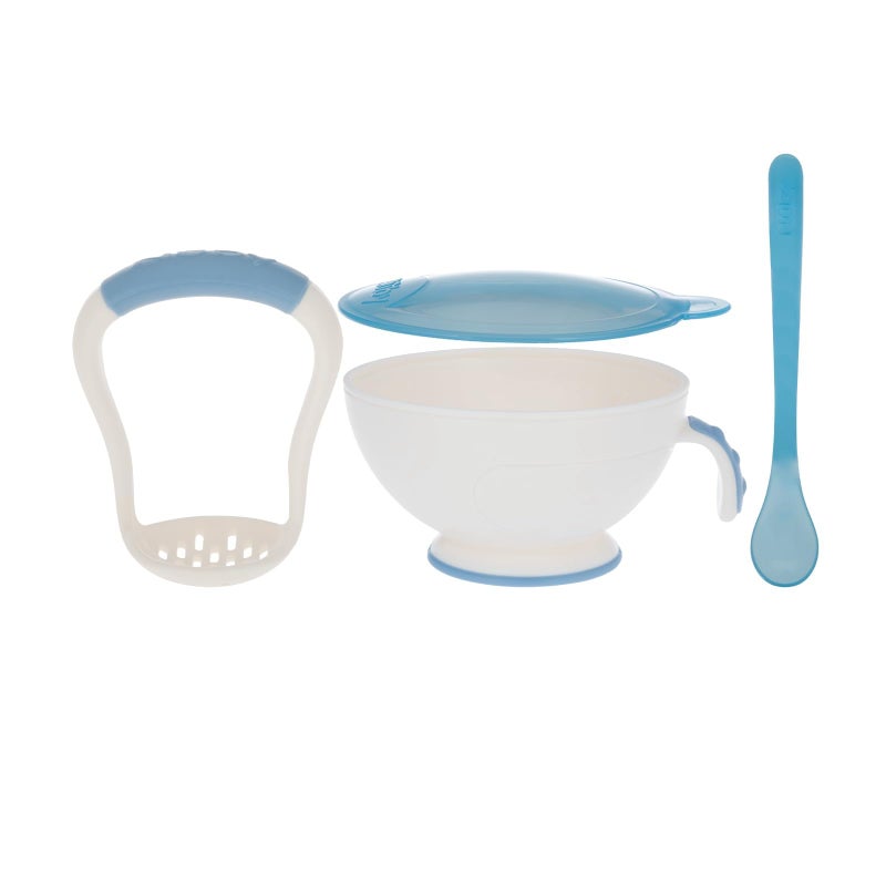 Nuby Garden Fresh Mash N' Feed Bowl with Spoon and Food Masher, Colors May Vary - Image 3