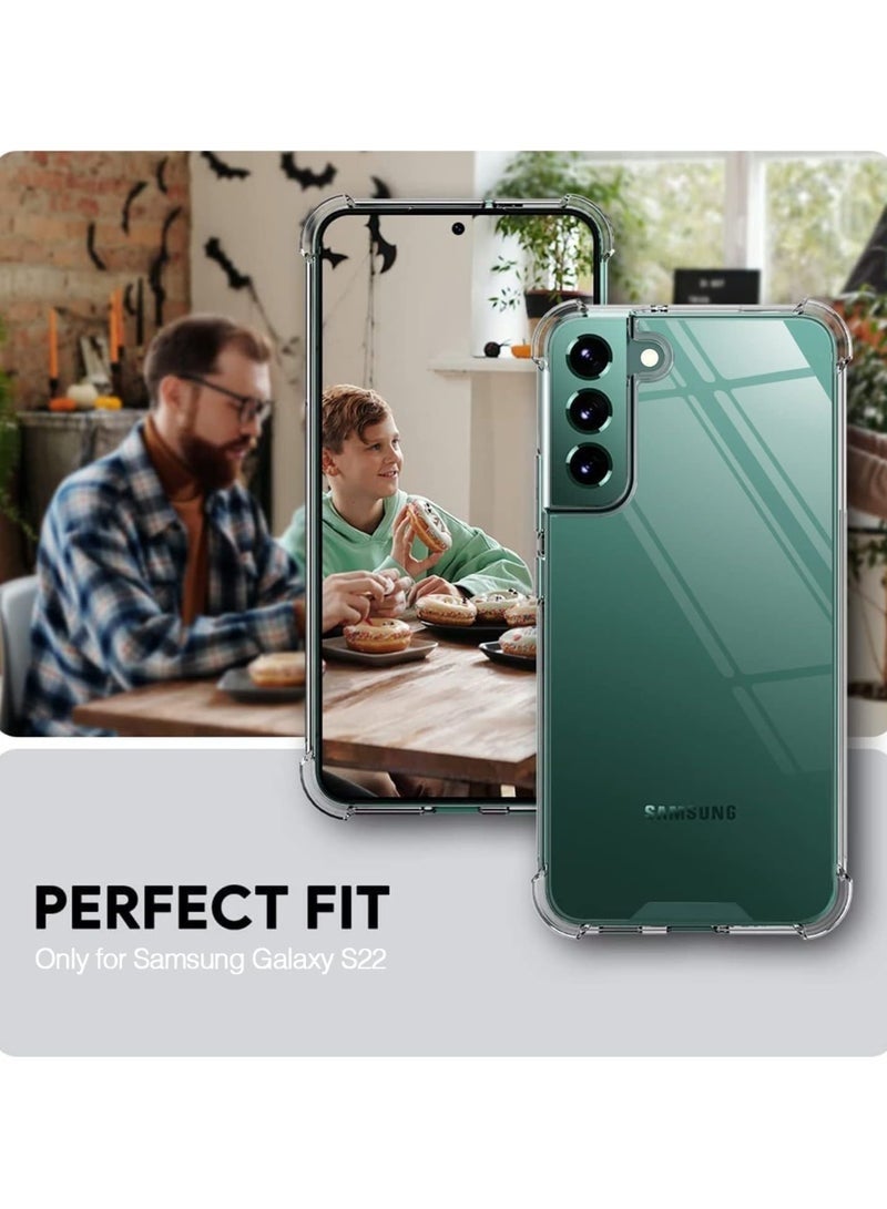 LEDIN Case for Samsung Galaxy S22 Clear Case Soft Flexible Silicone Back Cover Shockproof Anti Scratch Case with Reinforced Bumper Corner Compatible for Samsung Galaxy S22 Clear - Image 5