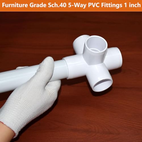 letsFix 1" PVC Fittings 5 Way (4-Pack) Furniture Grade, Elbow Connector, Heavy Duty for DIY Furniture, Frames, UV Resistant - Compatible with 1" Schedule 40 PVC Pipes‌ - Image 2