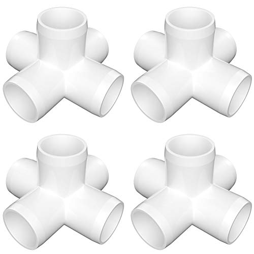 letsFix 1" PVC Fittings 5 Way (4-Pack) Furniture Grade, Elbow Connector, Heavy Duty for DIY Furniture, Frames, UV Resistant - Compatible with 1" Schedule 40 PVC Pipes‌ - Image 1